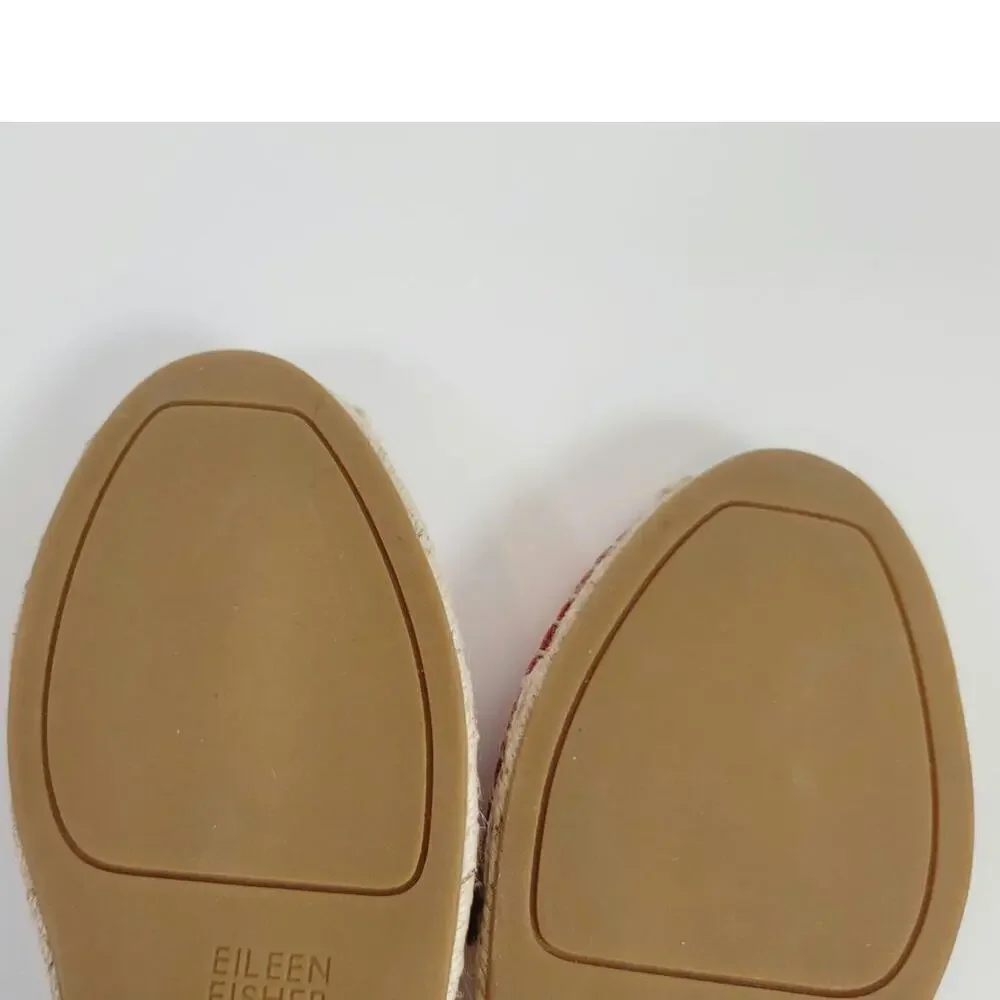 EILEEN FISHER Lee Tumbled Nubuck Espadrille in Red, sz 10